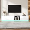 TV Board 190 cm Schwarz Weiß Kontrast - Modernes Lowboard mit Schubladen & Regalen, Stauraum, für Wohnzimmer Bild 2