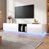 TV Board 190 cm Schwarz Weiß Kontrast - Modernes Lowboard mit Schubladen & Regalen, Stauraum, für Wohnzimmer Bild 4