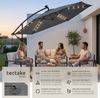tectake Ampelschirm Sonnenschirm mit Doppeldach und LED Solar-Beleuchtung, 3,5x3,5 m, Balkonschirm Artemis, für Außen in Grau, 360° drehbar, wasserabweisend, neigbar, Kurbel, inkl. Schutzhülle Bild 2