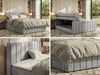 Doppelbett, Boxspringbett mit Stauraum ALVER KING DUO, Polsterbett mit 7-Zonen-Multipocket-Kern H4, Topper Visco, Boxspringbett mit 2 Bettkästen - Hellgrau Velvet Bild 2