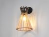 LED Wandleuchte mit Schalter & Lamellen Lampenschirm in Holzoptik, Höhe 24cm Bild 3