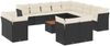 vidaXL 14-tlg. Garten-Sofagarnitur mit Kissen Schwarz Poly Rattan 3256287 Bild 2