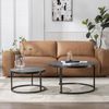 HomeGuru Couchtisch rund, Satztische 2 St, Marmormuster, Sintergestein, modernes Design (2-St, Set) Bild 2