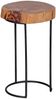 Wohnling Beistelltisch im Landhaus-Stil, Baumstamm-Form, Akazie Massivholz, Metallbeine, 28x45 cm Bild 2