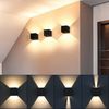 oyajia Wandleuchte 2 Stück 7W Metall LED Wandlampe, Auf und ab Einstellbarer Lichtstrahl, LED fest integriert, Warmweiß, LED Wandlampe mit Bewegungsmelder,für Wohnzimmer, Flur, Balkon, Hotel Bild 3