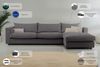 LeGer Home by Lena Gercke Ecksofa Avelina, Breite 297 cm, in Cord- und Chenille- Stoff, Rückenkissen mit Federn Bild 3