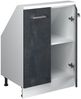 Küchenschrank für Dachschrägen R-Line Schwarz Beton 60 cm mit 2 Türen Vicco Bild 4