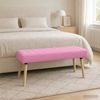 vidaXL Kanalgepolsterte Bank Rosa 110 x 40 x 46 cm Stoff 42038499 Bild 1