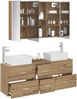 vidaXL Badezimmermöbel-Set 4 pcs Artisan-Eiche Ingenieurholz und Glas 3406870 Bild 3