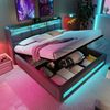 Polsterbett 160x200 cm mit USB-Anschluss und LED-Beleuchtung(Mit Matratze) Bild 5