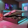 Polsterbett 160x200 cm mit USB-Anschluss und LED-Beleuchtung(Mit Matratze) Bild 4