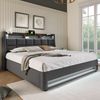 Polsterbett 160x200 cm mit USB-Anschluss und LED-Beleuchtung(Mit Matratze) Bild 3