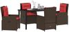 vidaXL Garten Essgruppe mit Kissen 5 pcs Braun Poly Rattan 3381025 Bild 3