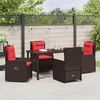 vidaXL Garten Essgruppe mit Kissen 5 pcs Braun Poly Rattan 3381025 Bild 4