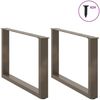 vidaXL Couchtischbeine U-Form 2 Stk. Naturstahl 60x(42-43) cm Stahl 4013163 Bild 3