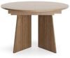 yourhouse24 Esstisch Runder ELENA ausziehbar 120-160 cm Eiche Japandi Design, Synchronauszug, interne Einlegeplatte, stabiles Kreuzgestell Bild 3