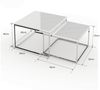 2er Set Design Couchtisch MENTO 60/50cm weiss hochglanz Edelstahl-Gestell Bild 5
