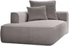Vente-unique - PINETA Chaise longue Samt Grau - B 115 cm x H 67 cm x L 180 cm Bild 5