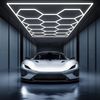 oyajia Deckenleuchte 14 Packs Hexagon mit Rand, LED Deckenleuchte Garage Light 720W 86400lm, LED fest integriert, ‎Kaltweiß, LED Deckenleuchte für Garage, Studio, Parkplatz, Auto-Detailing-Shop Bild 2