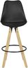 Wohnling 2er Set Barhocker Retro Design Stoff Holz mit Lehne schwarz Bild 5