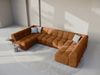 Micadoni Panorama-Sofa Kendal 7-Sitzer Samt Kamel Bild 5