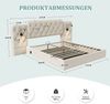 Polsterbett 160x200 cm mit langem Kopfteil, Leselampen, USB-Anschlüssen und hydraulischem Stauraum, Matratze nicht enthalten Bild 5