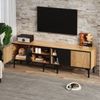 TV-Schrank 160x36,5x45 cm in Naturholzfarbe mit 4 Fächern und 7 PVC-Füßen für ca. 65-Zoll-TV Bild 3