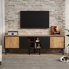 TV-Schrank 160x36,5x45 cm in Naturholzfarbe mit 4 Fächern und 7 PVC-Füßen für ca. 65-Zoll-TV Bild 2