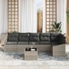 vidaXL Sofa Set mit Kissen 7 pcs Hellgrau Poly Rattan 3346752 Bild 3