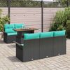 vidaXL Garten-Sofa-Set mit Kissen 6 pcs Schwarz und blau 3349276 Bild 3