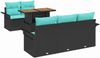 vidaXL Garten-Sofa-Set mit Kissen 6 pcs Schwarz und blau 3349276 Bild 2