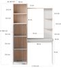 Merax Arbeitstisch Schreibtisch mit Aufbewahrung – Weiß mit Stabholzkontrast, unterer Schrank mit Türen und oberes offenes Regal, Büro-Design, 123,5x45x168,5 cm Bild 4