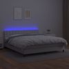 vidaXL Boxspringbett mit Matratze & LED Weiß 180x200 cm Kunstleder 3134238 Bild 4