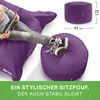 Green Bean® Sitzsack-Hocker 45x25cm mit EPS-Perlen Füllung - Sitz-Pouf für Sitzsäcke - Sitzhocker für Kinder und Erwachsene - Lila Bild 4