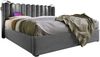 Polsterbett 140×200 cm aus Samt-Stoff mit USB-Anschluss und Leselicht, grau Bild 4