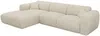Vente-unique - POGNI Sofa SamtStoff Beige - B 165 cm x H 73 cm x L 280 cm Bild 4