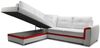 Ecksofa Schlafsofa VERONIK Weiss / Rot Ottomane Links Bild 4