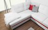 Ecksofa Schlafsofa VERONIK Weiss / Rot Ottomane Links Bild 5