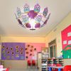 LED Kinder Deckenlampe, Metall Holz, Eulen rosa, D 41,5 cm Bild 4