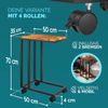 Casaria Beistelltisch mit Rollen, Holz / Metall Schwarz, 70 x 50 x 35 cm Bild 3