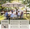 tectake Sonnenschirm Standschirm mit drei Winddächern, UV-Schutz 50+, 460x270 cm, Balkonschirm Silia, für Außen in Beige, stufenlos höhenverstellbar, Inkl. Windsicherung und Schutzhülle Bild 2