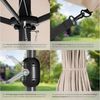 tectake Sonnenschirm Standschirm mit drei Winddächern, UV-Schutz 50+, 460x270 cm, Balkonschirm Silia, für Außen in Beige, stufenlos höhenverstellbar, Inkl. Windsicherung und Schutzhülle Bild 4