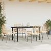 vidaXL 5-tlg. Garten-Essgruppe mit Kissen Braun Poly Rattan Glas 3334558 Bild 3