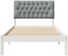 vidaXL Bettgestell mit gepolstertem Kopfteil Weiß 100 x 200 cm 878843 Bild 5