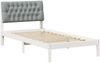 vidaXL Bettgestell mit gepolstertem Kopfteil Weiß 100 x 200 cm 878843 Bild 2