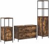 vidaXL Badezimmermöbel-Set 3 pcs Geräucherte Eiche Holzwerkstoff 3328361 Bild 2