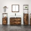vidaXL Badezimmermöbel-Set 3 pcs Geräucherte Eiche Holzwerkstoff 3328361 Bild 4