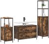 vidaXL Badezimmermöbel-Set 3 pcs Geräucherte Eiche Holzwerkstoff 3328361 Bild 3