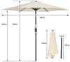 Angel Living Sonnenschirm Ø 300 cm, UV-Schutz 50+, Rund, aus Polyester, für den Balkon, den Strand, den Garten oder die Terrasse, 4.7kg Bild 2