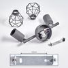 hofstein Deckenleuchte »Borio« Deckenlampe aus Metall in Grau/Chromfarben, ohne Leuchtmittel, m. verstellbaren Schirmen in Gitter-Optik u. Lichteffekt, E14 Bild 3